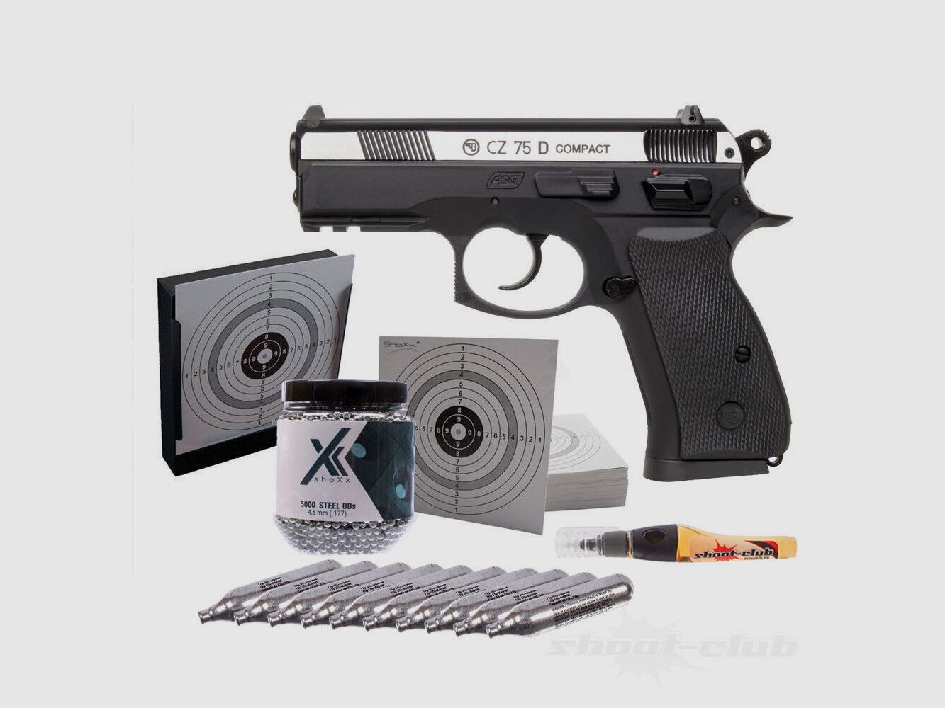 CZ CZ 75D Compact Dual Tone CO2 4,5mm BB Kugelfang Set, Bild 1 von 2