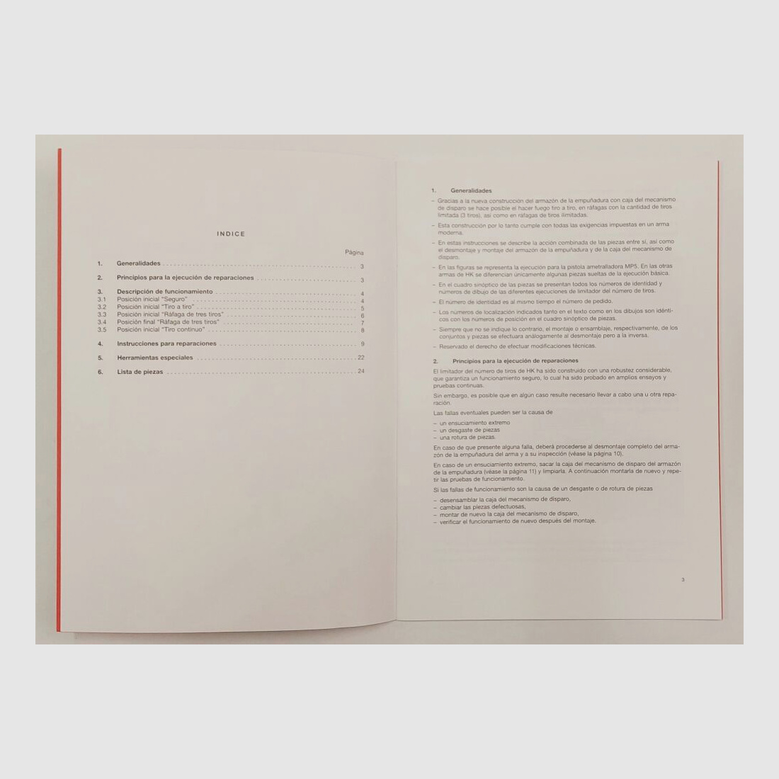 Heckler & Koch Bedienungsanleitung Heckler & Koch H&K MP5 Abzugsgruppe auf italienisch