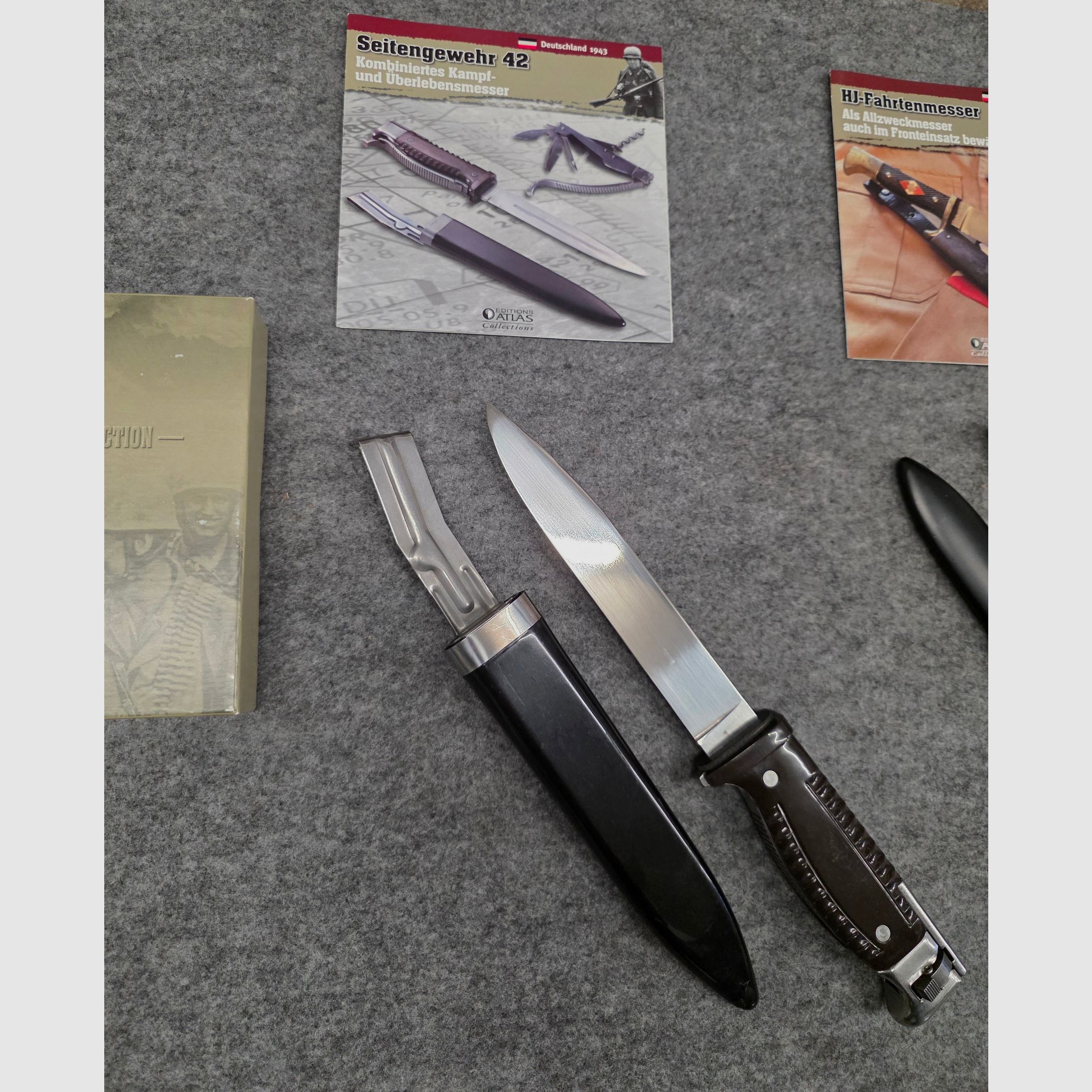 Collection d'Atlas Abo Repro Seitengewehr 42 Couteau de combat HJ Couteau de randonnée, Couteau d'infanterie 42