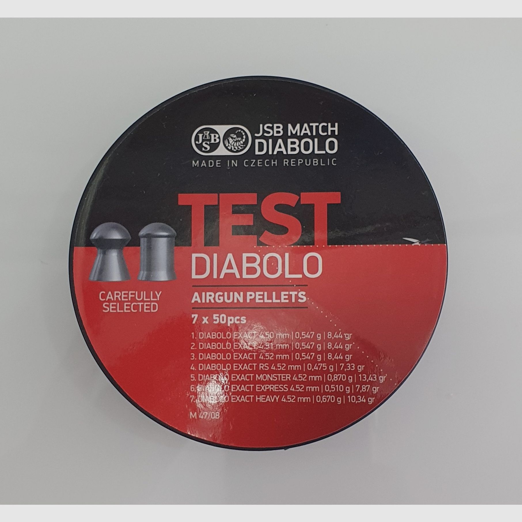JSB MATCH TEST DIABOLO 7X50 CAL.177 4,5mm