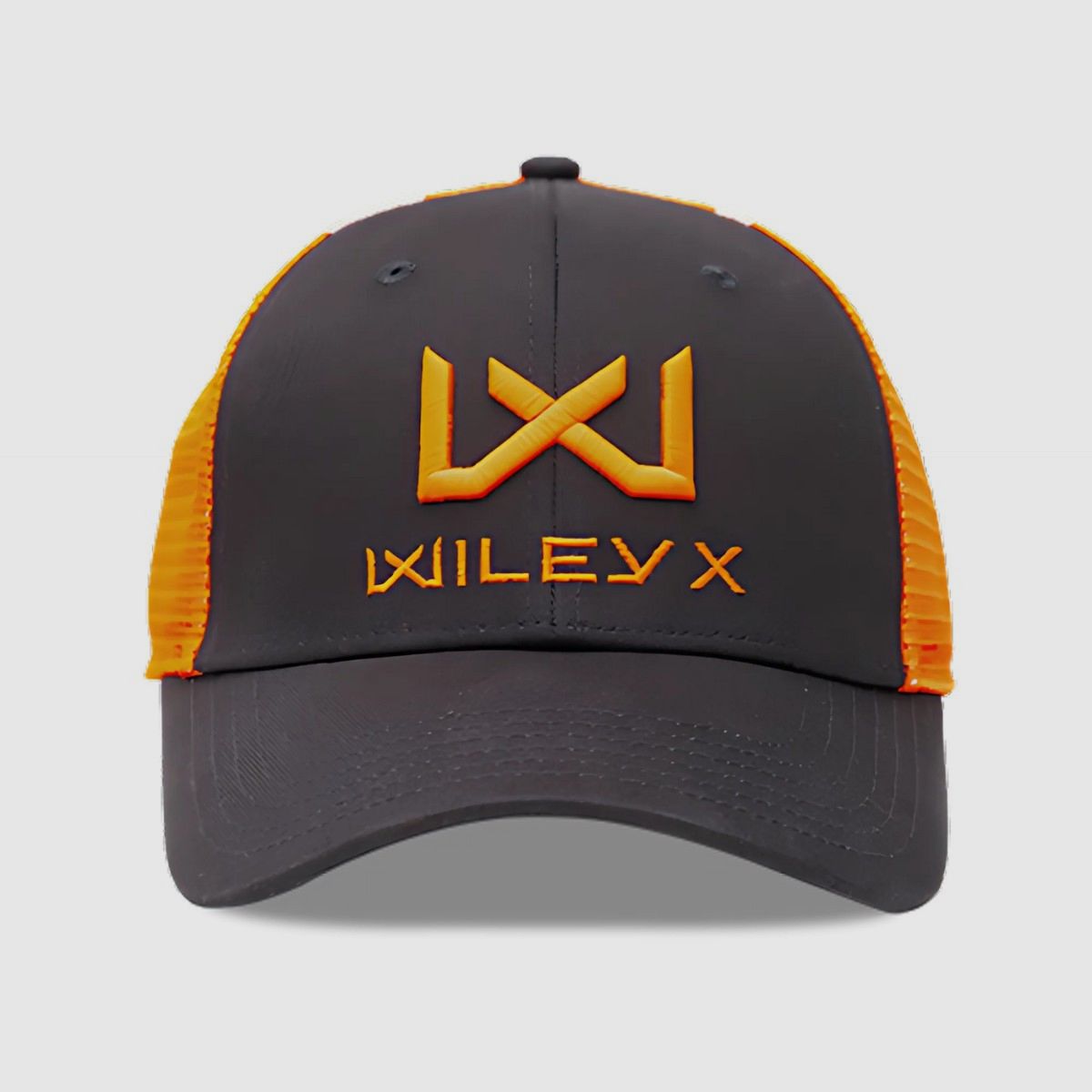 Wileyx - Gorra trucker Wileyx WX talla única Gris oscuro / Naranja señal Logotipo X (J915), imagen 2 de 3