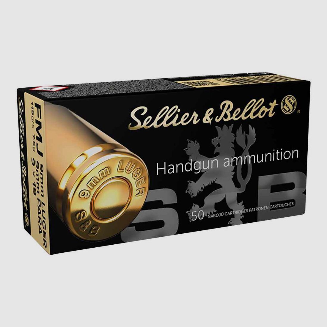 Sellier & Bellot 9mm Luger Full Metal Jacket, 115grs, calibre