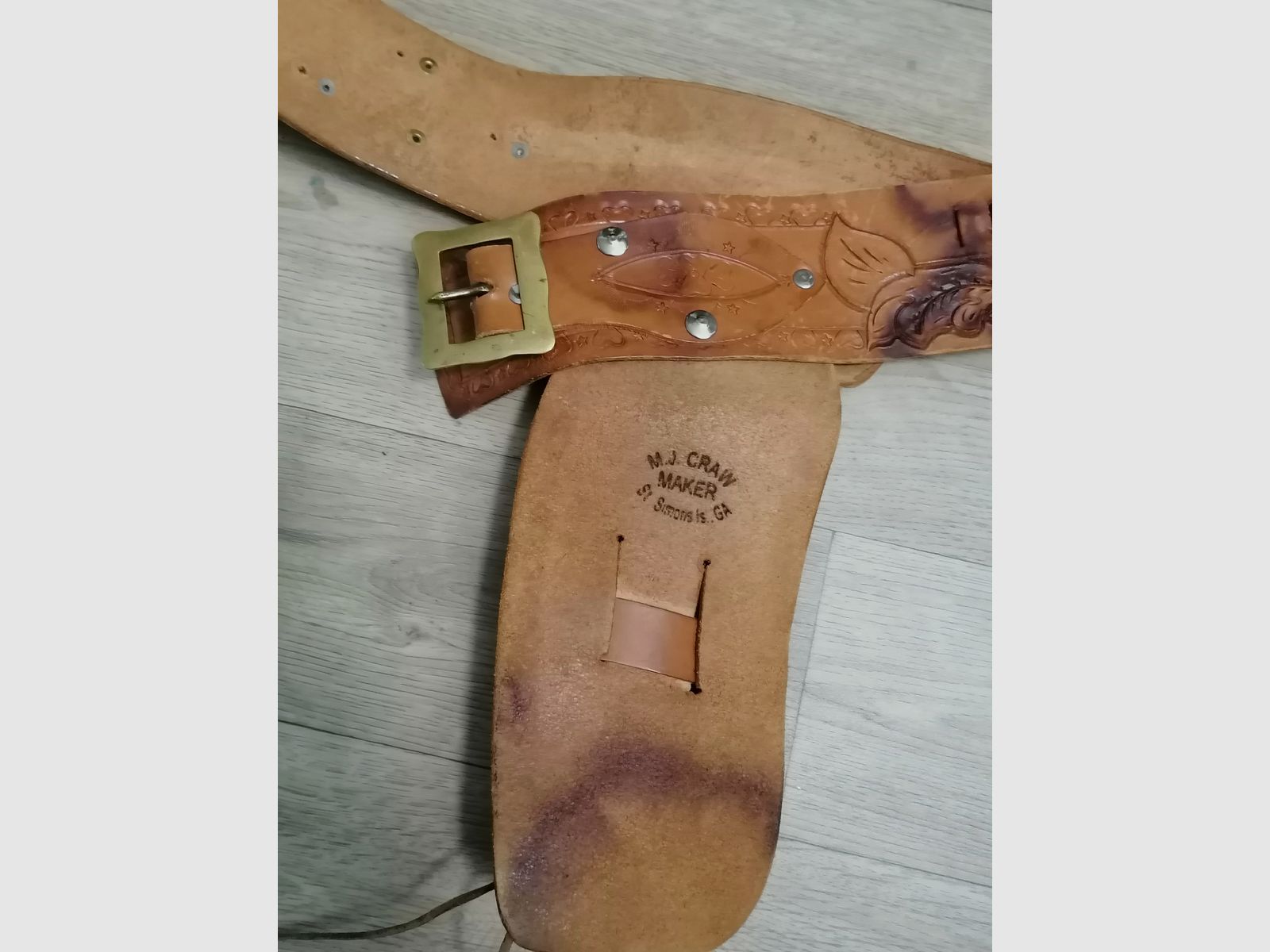 Western Revolver Gürtel Echt Leder