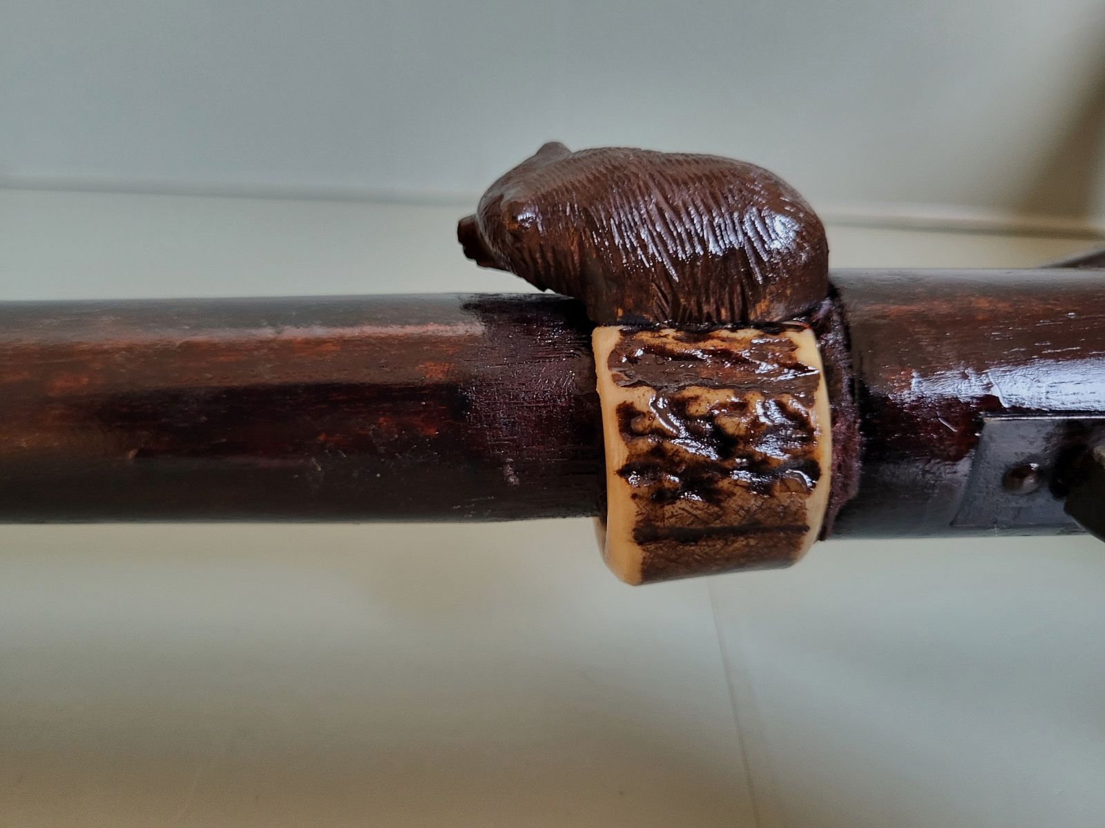 Jagd Spazierstock - Sitz - Bär - Hirschhorn - 1930er Jahre