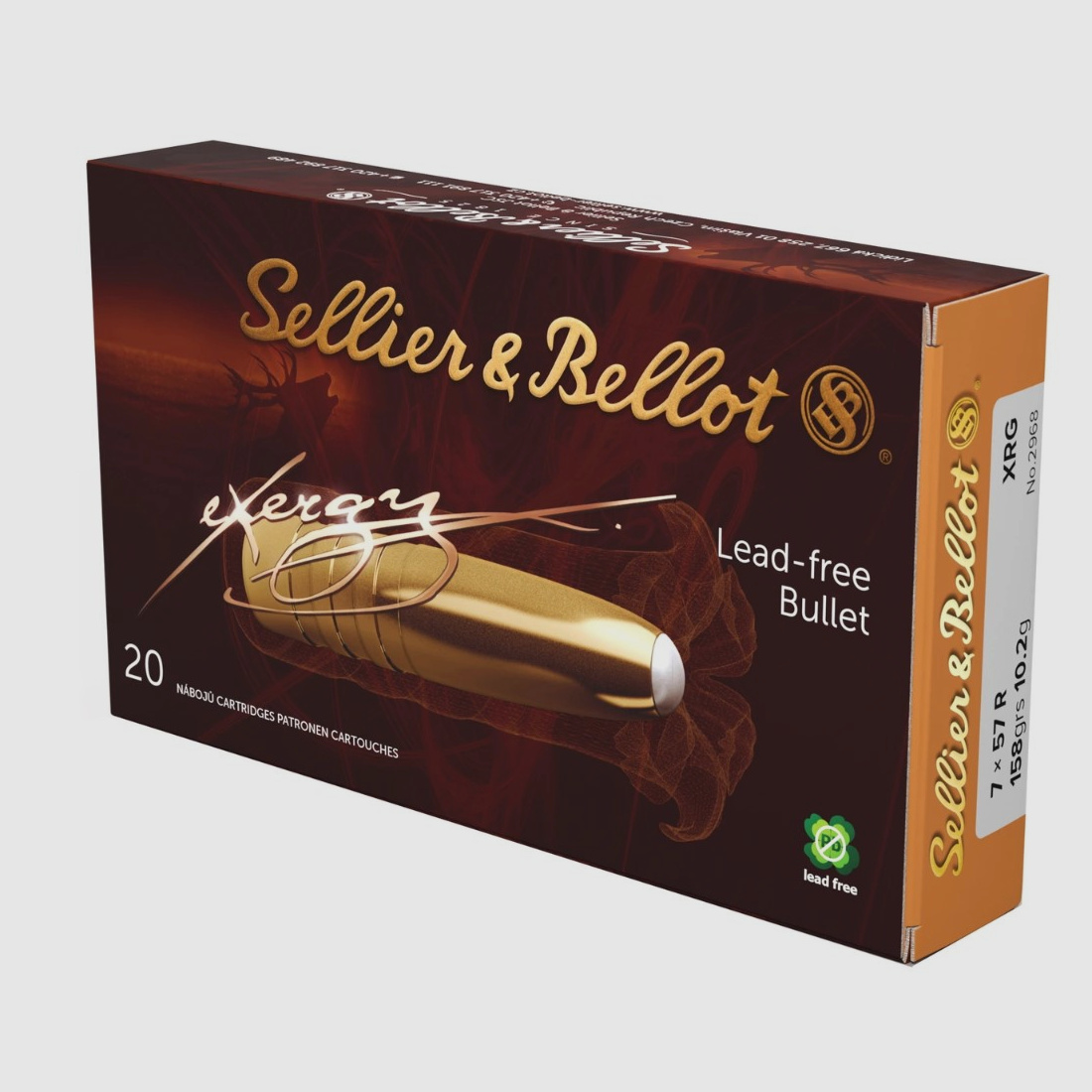 7x57 R eXergy bleifrei 10,2g/158grs. Sellier & Bellot