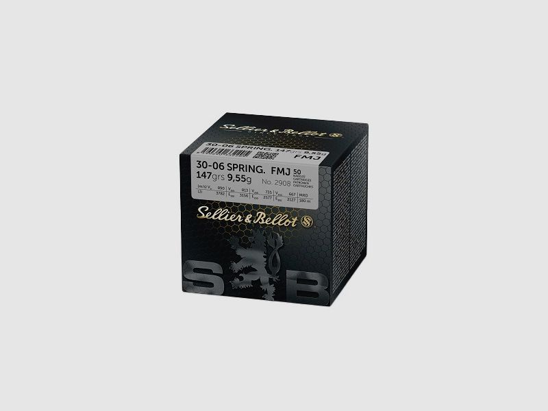 Cartuchos SB 30-06 FMJ 147GRS/9.55G X50 VRAC