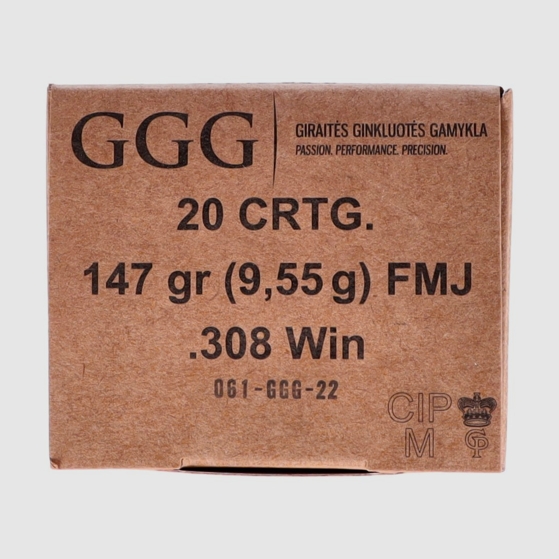 .308 Winchester FMJ 147grs./9,55g (20 Schuss)