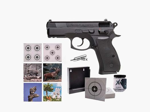 CZ 75D Compact CO2 Pistole NBB 4,5 mm Stahl BBs im Zielscheiben-Set