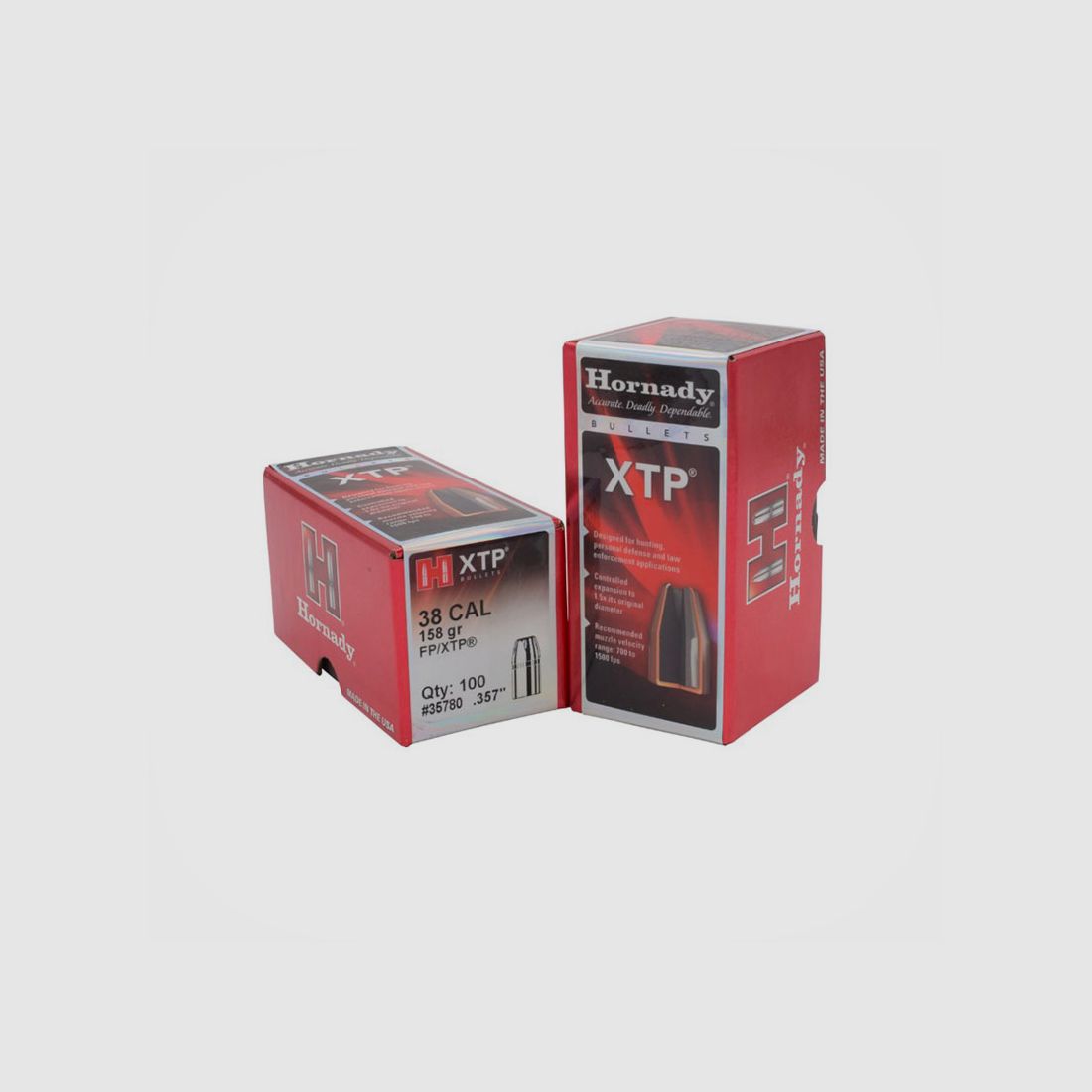 HORNADY – BULLE – 38 Cal .357 158 gr FP XTP® (100 PCS)