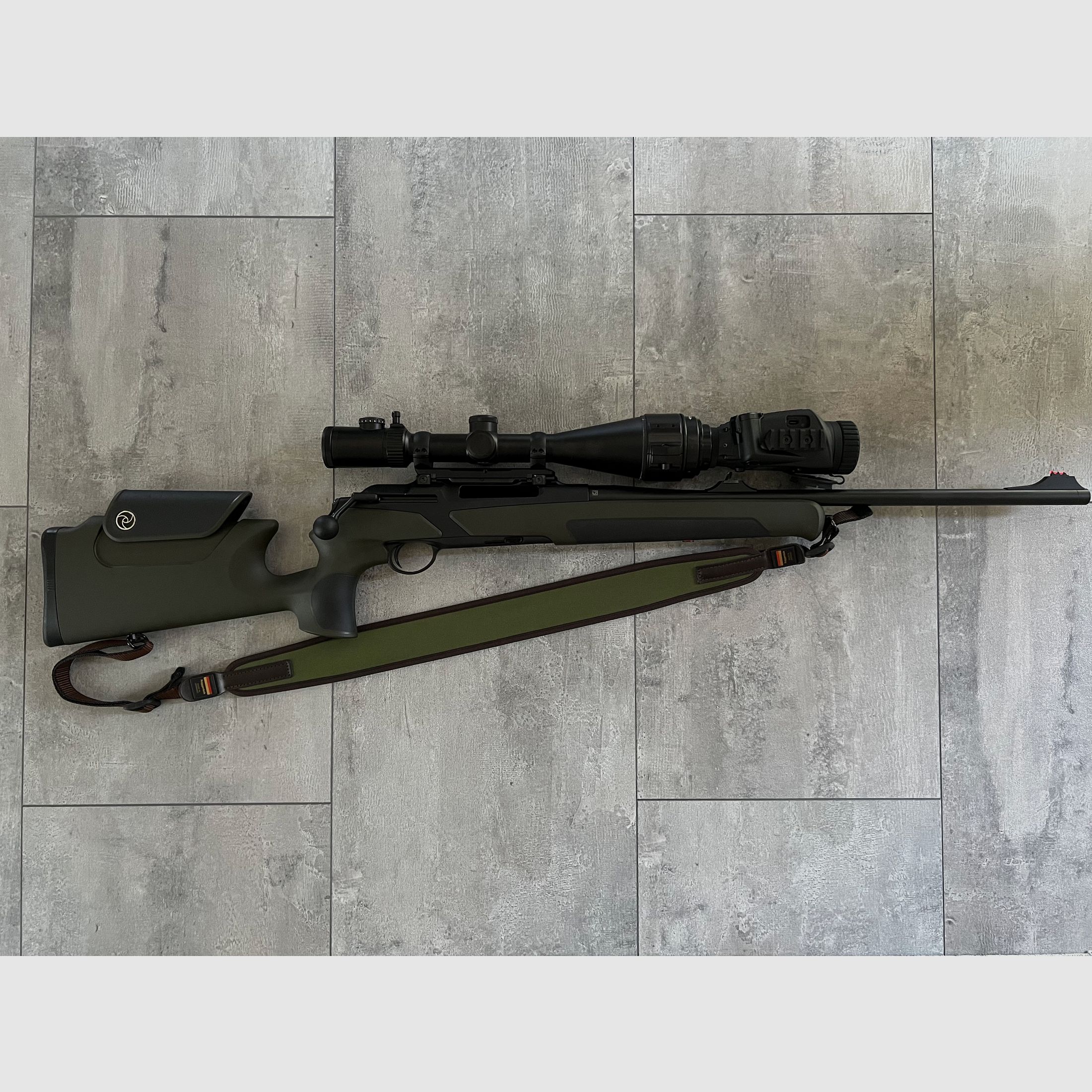 Merkel Helix Speedster, DDoptics NFX V6 2,5-15x56, Burris Thermal Clip-On V2