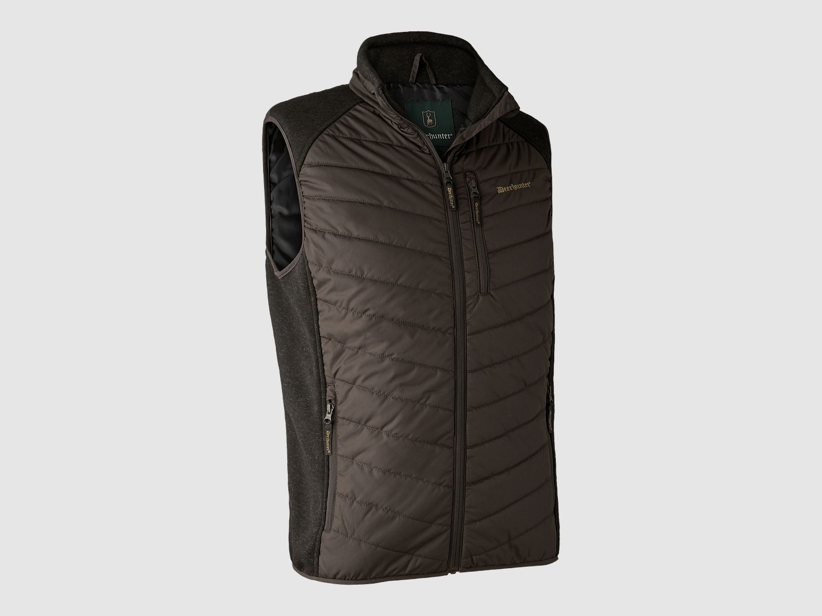 Deerhunter Moor Padded Waistcoat with knit Brown Leaf 2XL