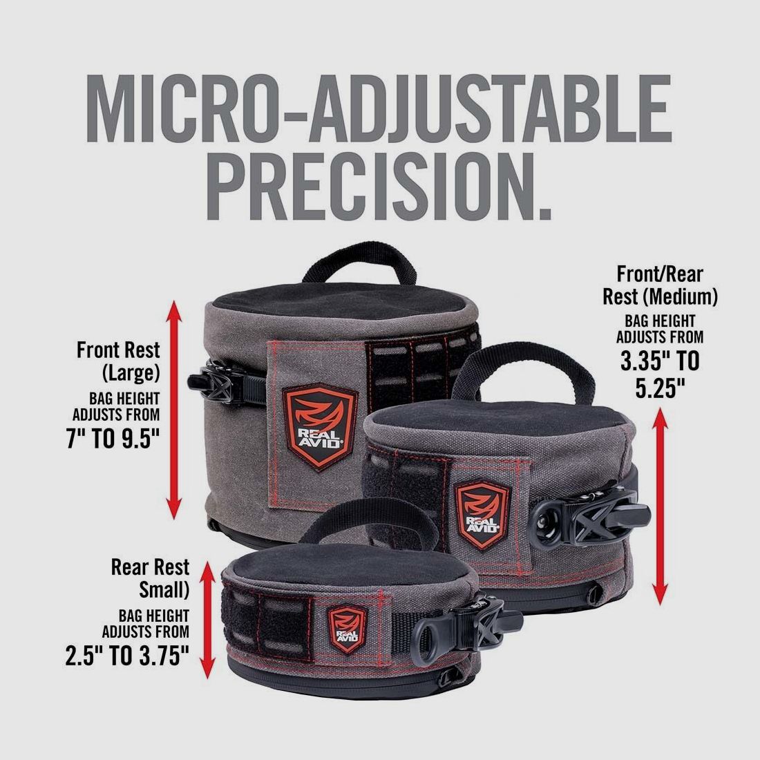 Real Avid Ratchet Rest Shooting Bags Rear (Small)