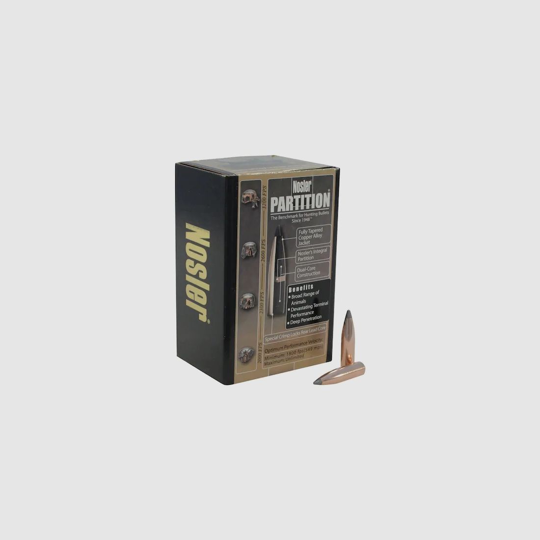 Nosler Bullet Partition .25/.257 115GR Spitzer 50 pieces