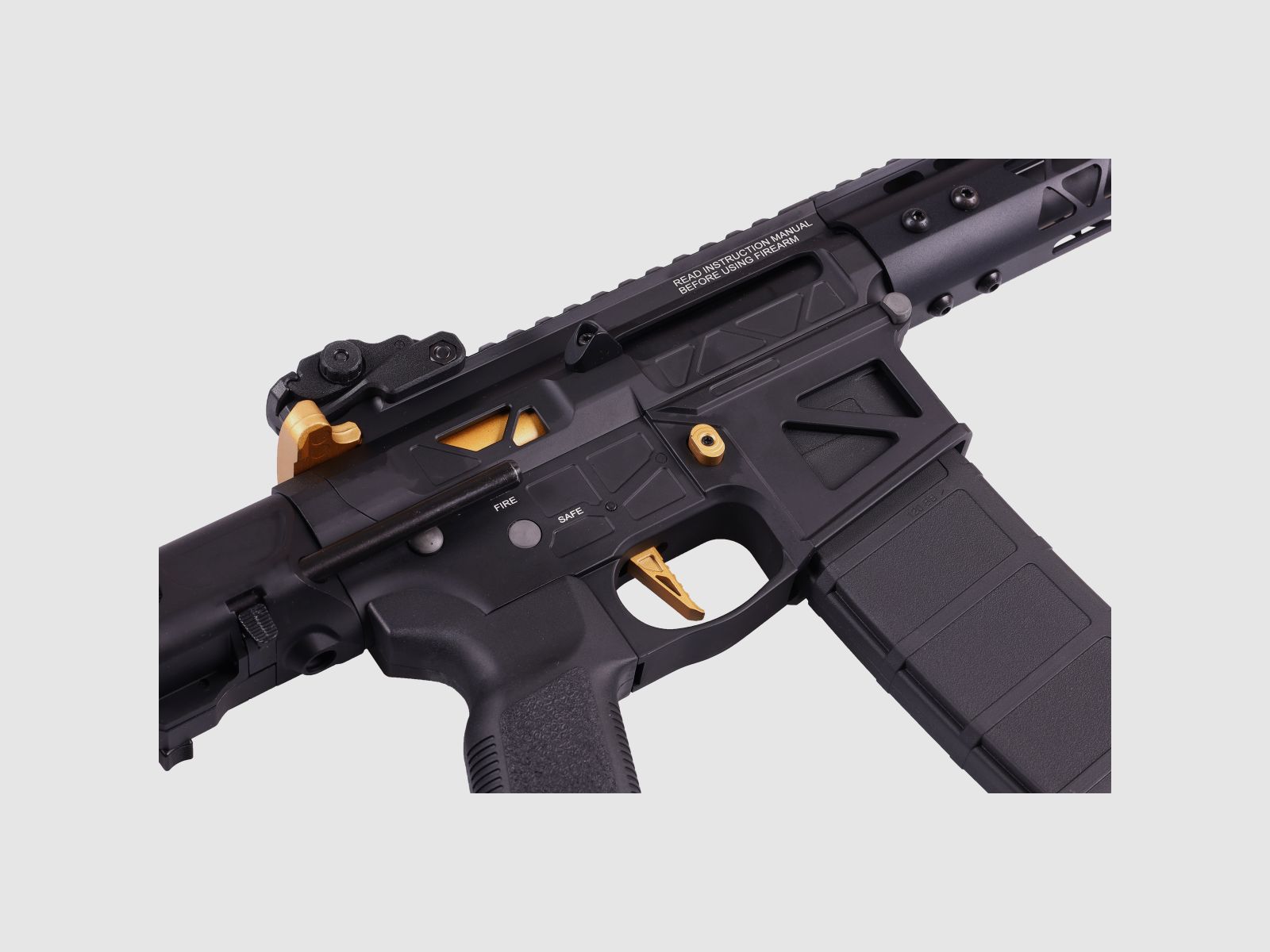 GP R15 FREYA ALPHA Full Skeleton PDW 13" gen.2 M-LOK Czarny/Złoty S-AEG Wolne od 18 lat -F- | Delta Armory