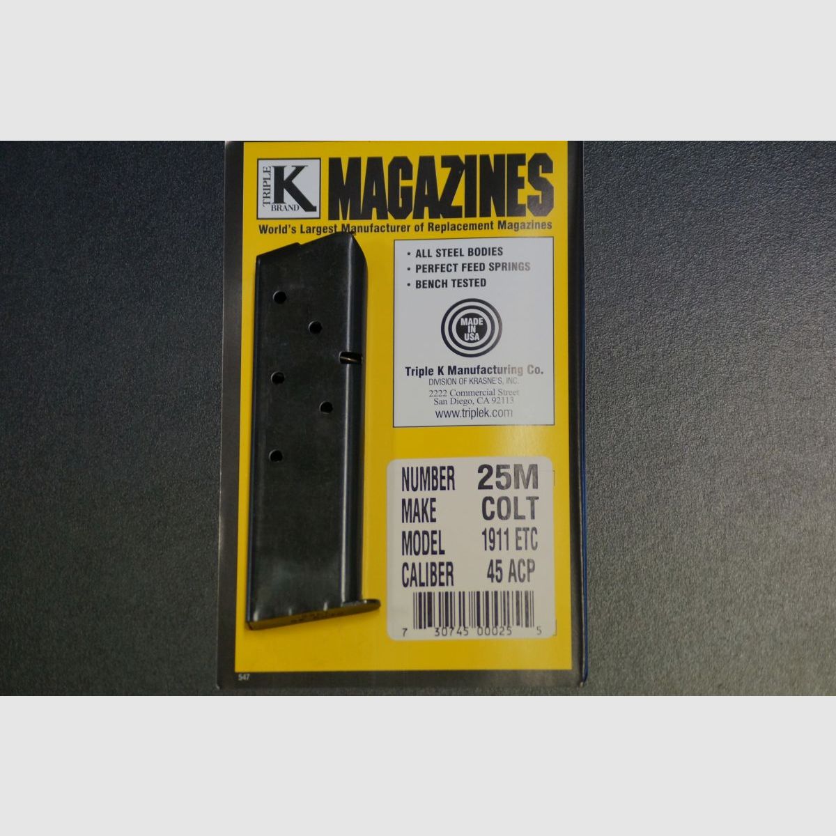 Triple K 1911 .45ACP 7 Schuss, Schwarz