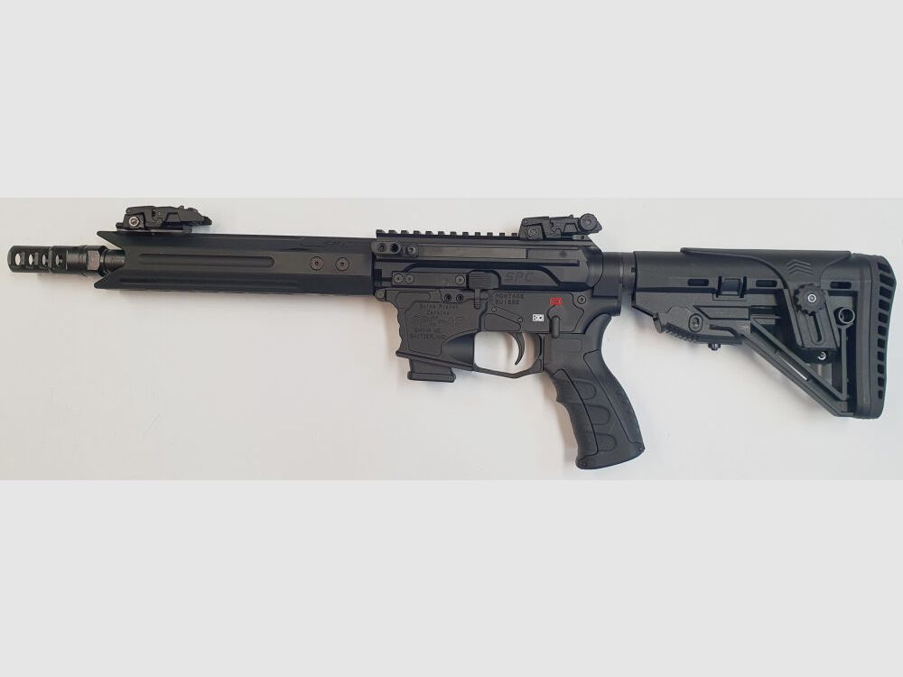 GWMH AG Selbstladebüchse GWMH SPC-SPORTER A5 10" (SWISS PISTOL CARBINE) BLACK Kal.9x19 AR15 Glock Magazin