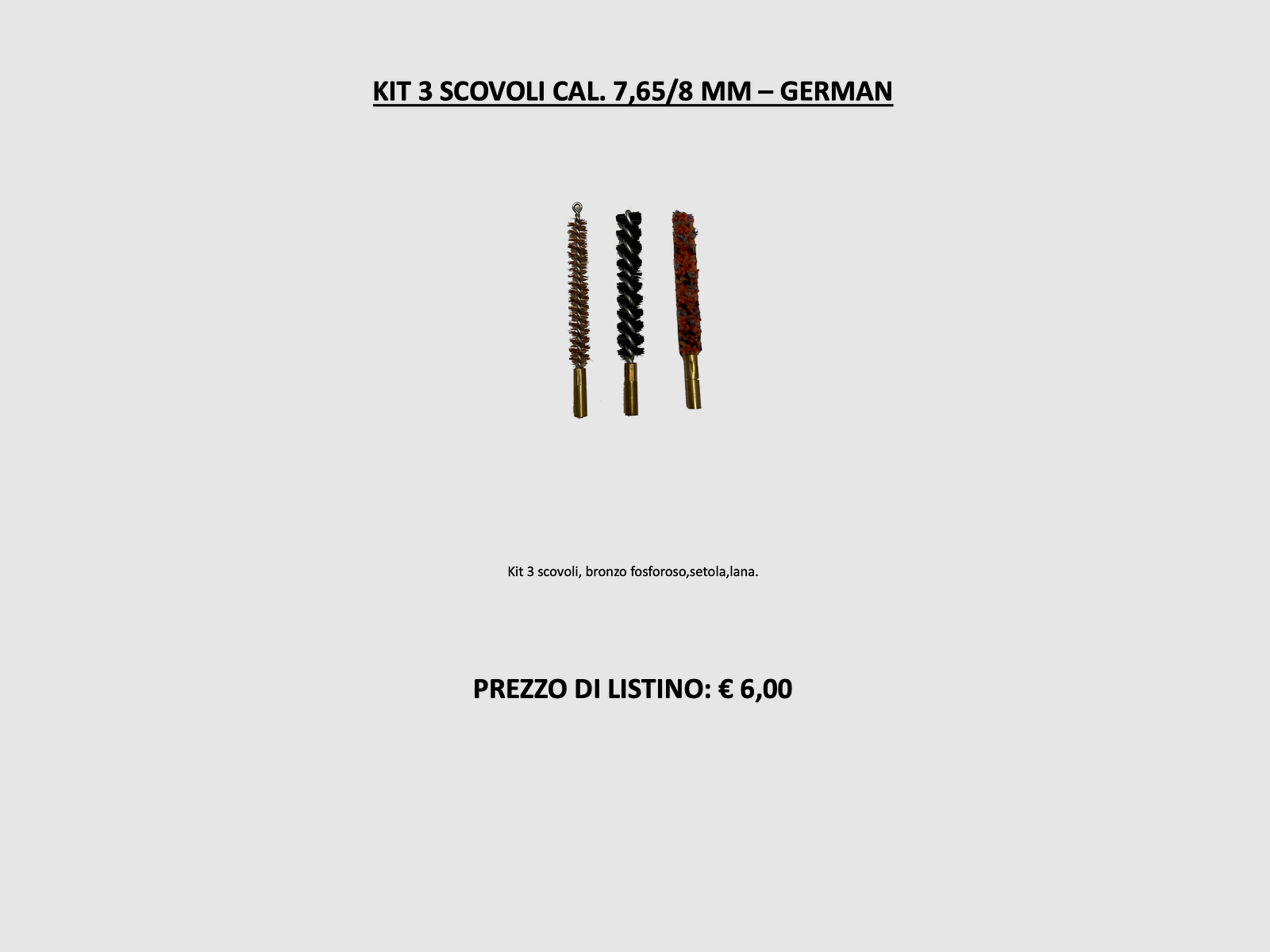 GERMAN – Kit 3 Bürsten Kal. 7,65/8mm, Bild 2 von 2