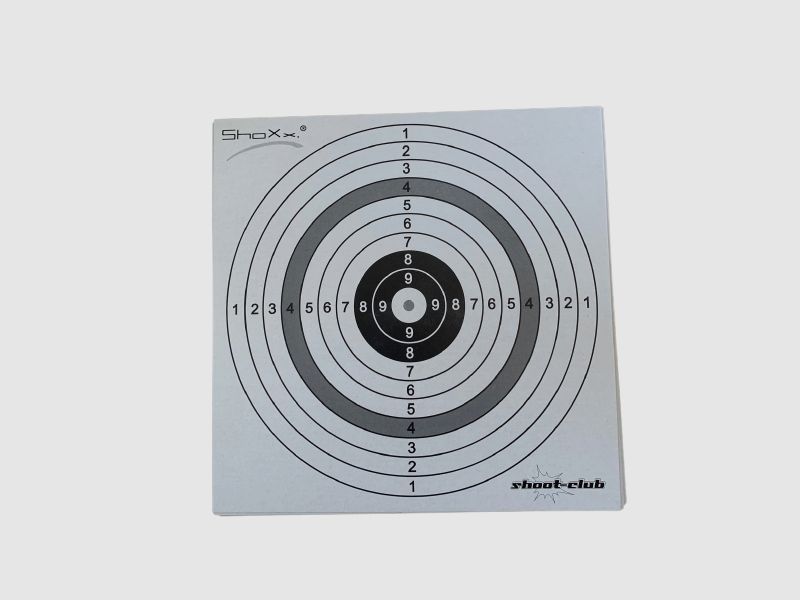 ZIELSCHEIBE FÜR LUFTDRUCKWAFFEN - 14x14 CM - 10 STÜCK