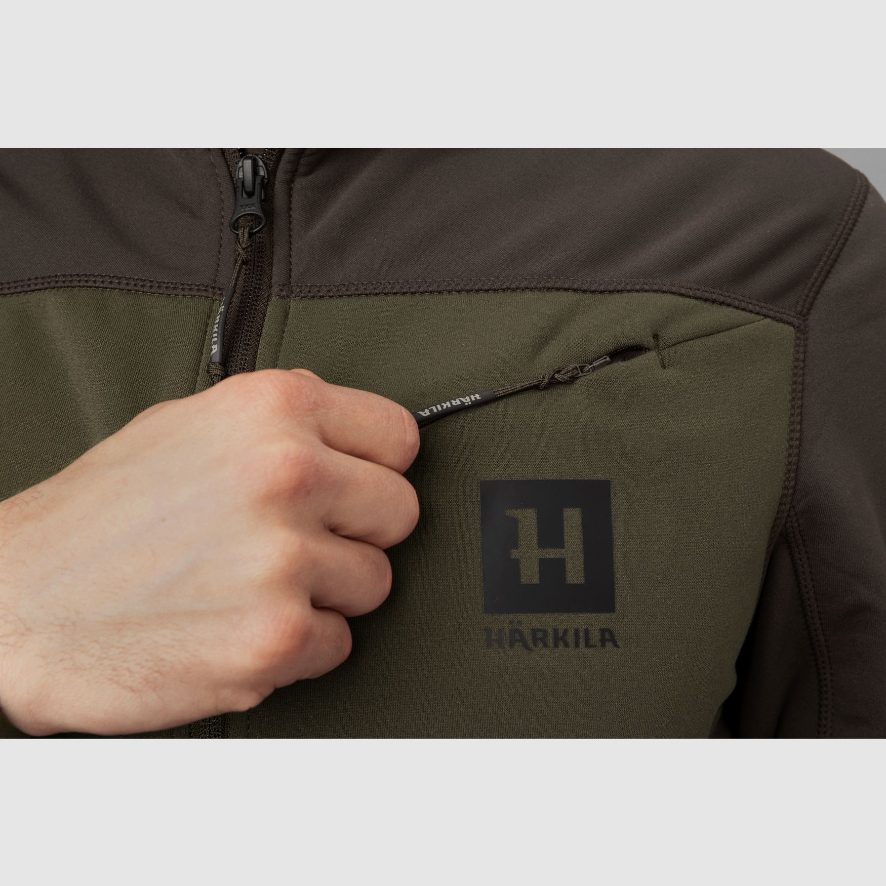 Härkila Olaf Fleece – Willow green / Shadow grey, image 4 sur 5