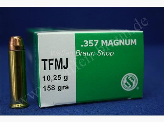 S+B .357Mag. TFMJ NON-TOX 158grs. 50St