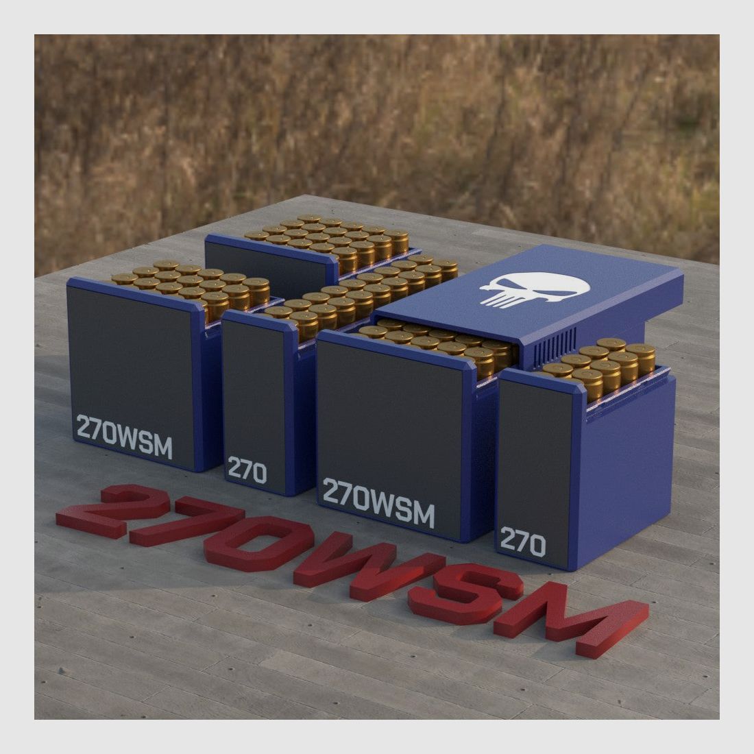 Filamelt Munitionsbox / Ammo Box .270 WSM – Patronenbox für 50 Schuss, Made in Germany