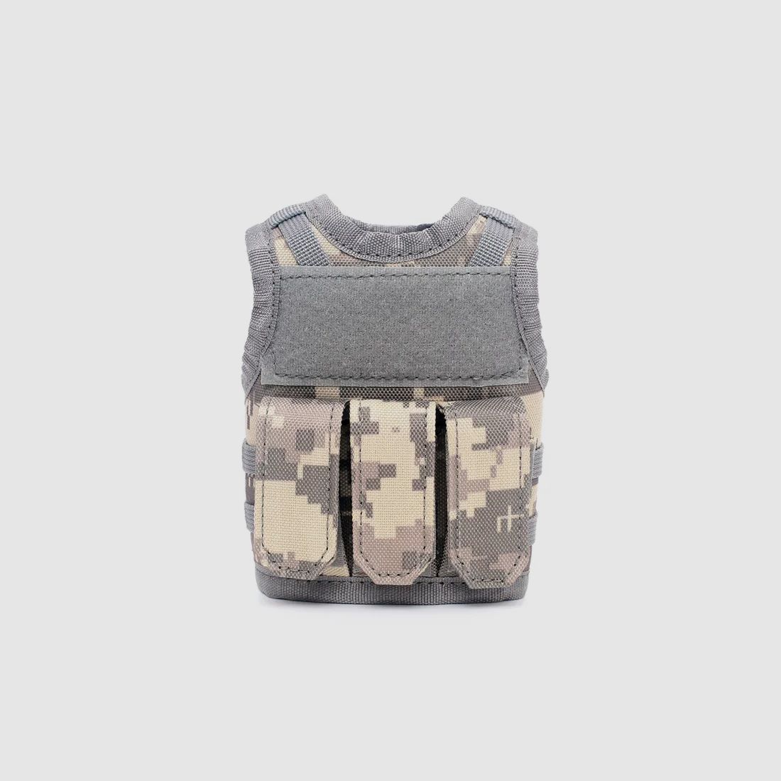 Mini Tactical Schutzweste mit Fronttaschen für Bierflasche / Weinflasche / Thermosflasche - Digital-ACU