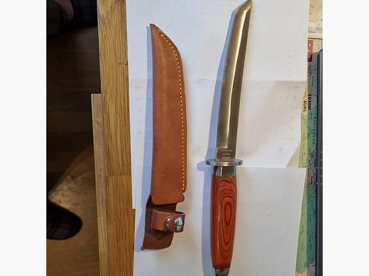 Herbertz Tanto, AISI 420, Pakkahout, leren schede, Art.-Nr. 139518