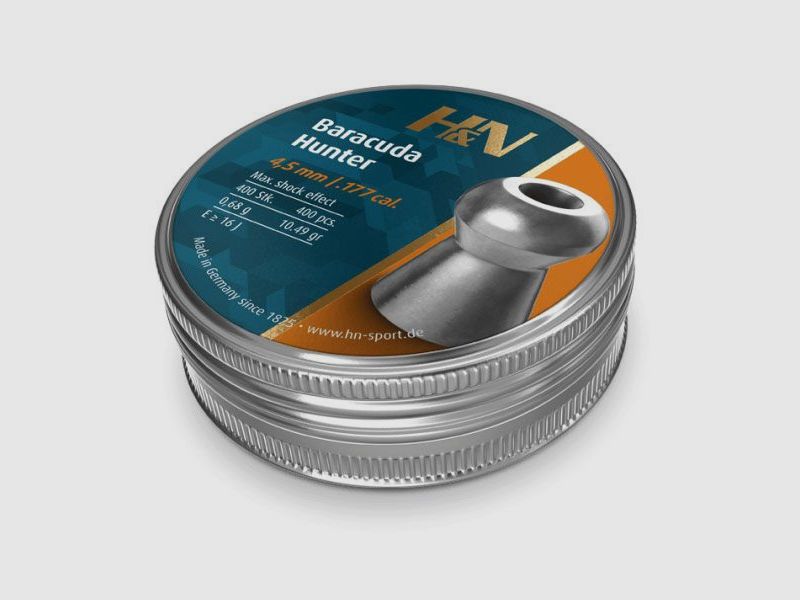 H&N Baracuda Hunter 4.5mm 400 pcs air rifle pellets, image 1 of 2