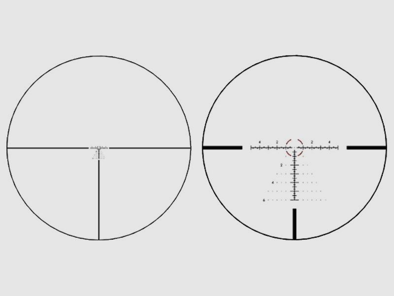 Bushnell R7 4-20x50 FFP MRAD Dot-Hash Hybrid Tree Verlicht