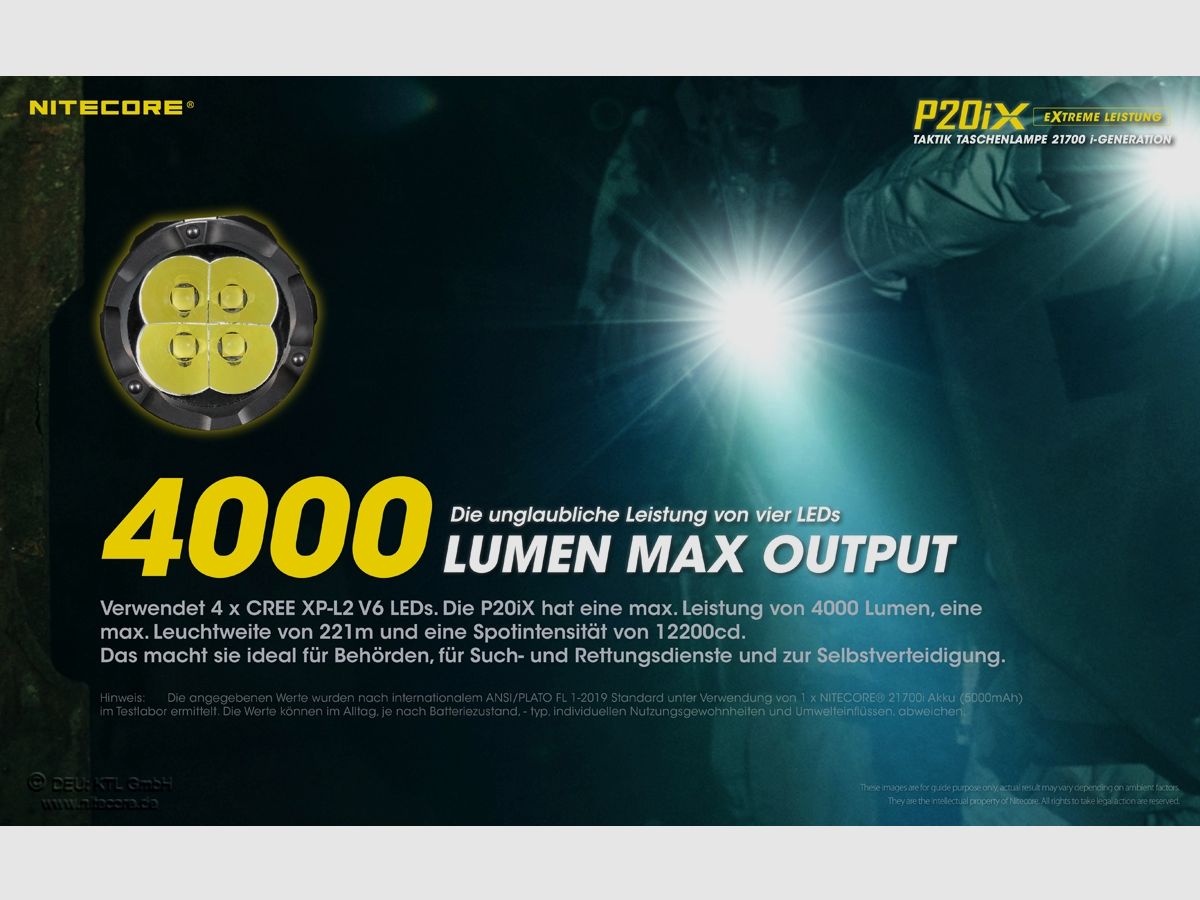 Nitecore P20iX PEL 2.0 - 4000 lumens, NTH32, NTC2i, sans mode stroboscopique, image 3 sur 9