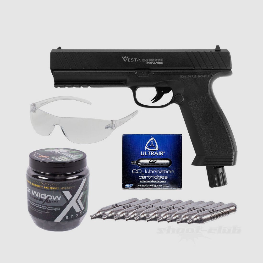 Vesta Defense	 PDW.50 + Co2 + Black Widow + Wartung + Brille