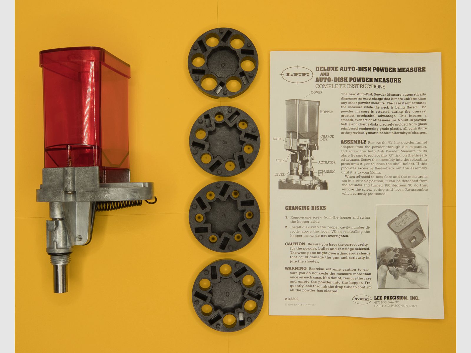 LEE Auto Disk Pulverfüllgerät 90578 für LEE Wiederladepressen 