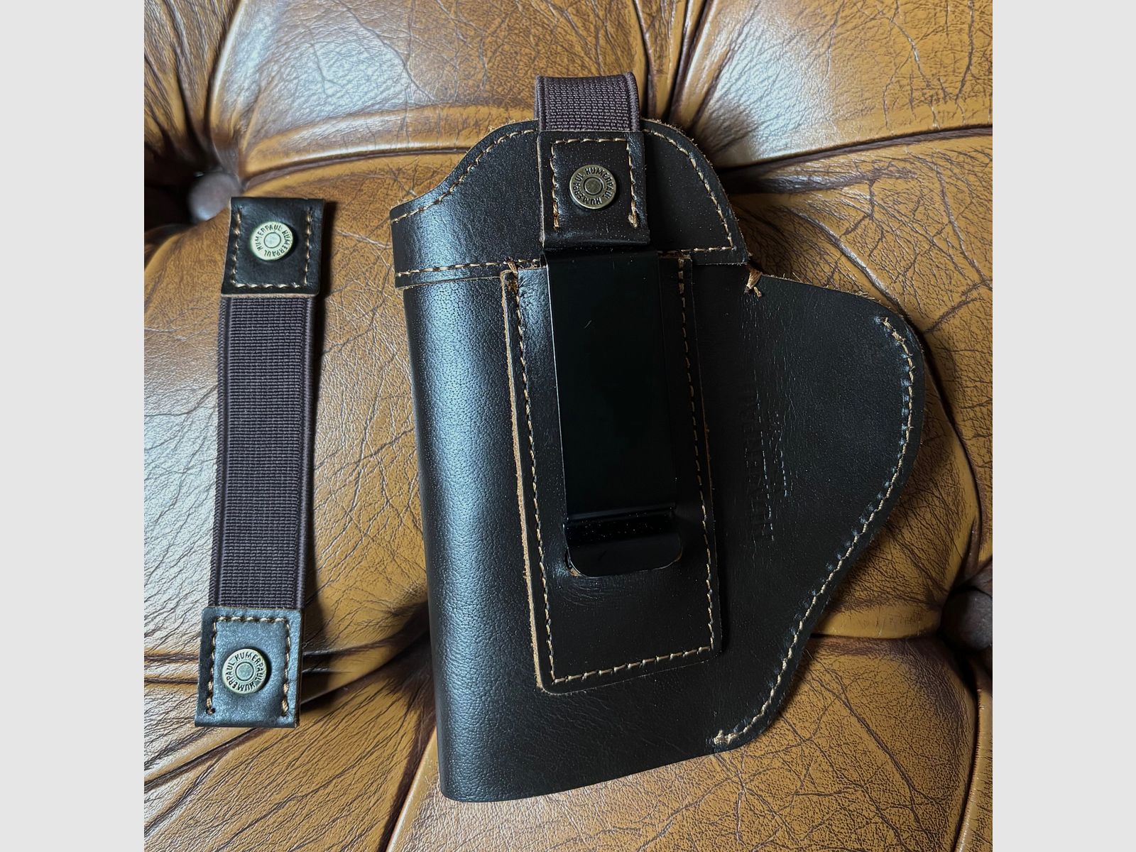 Holster aus echtem Leder mit Clip und Schlaufen für links oder rechts