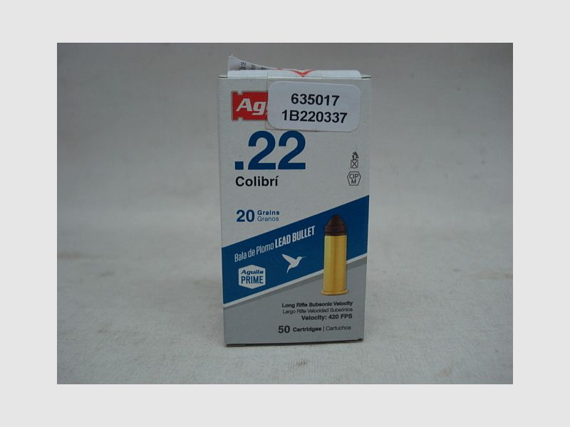 .22lr COLIBRI SubsonicVelocity - 20gr/a50 #1B220337