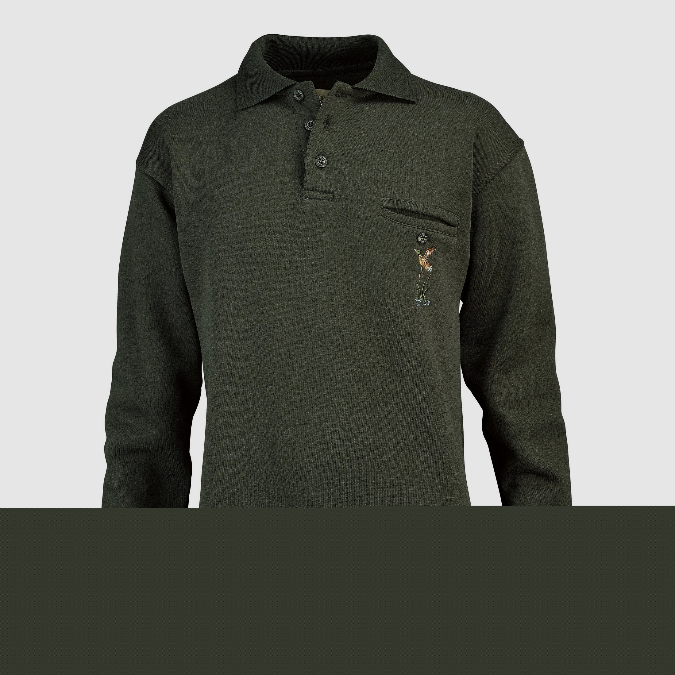 Hubertus Herren-Sweatshirt mit Polokragen