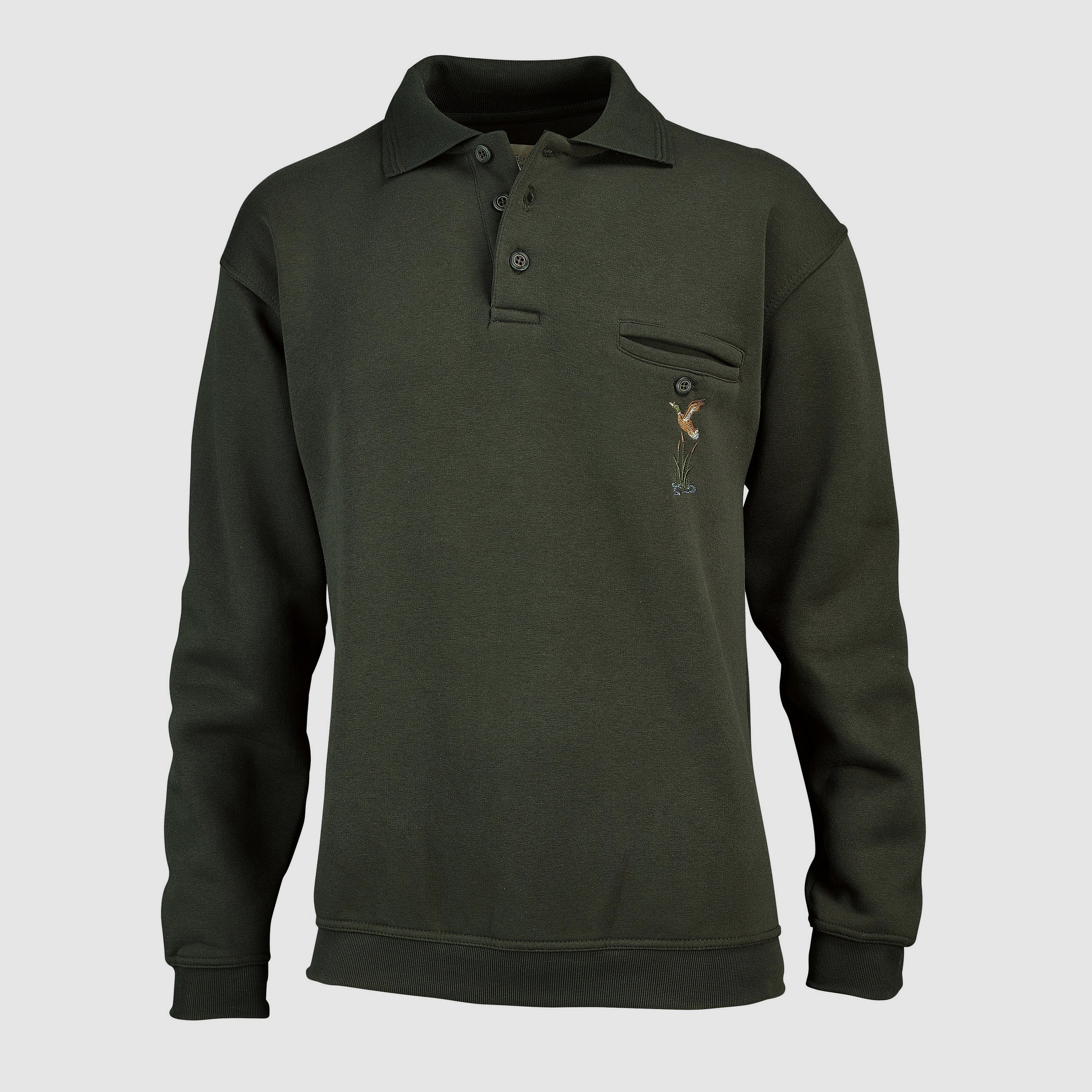 Hubertus Herren-Sweatshirt mit Polokragen