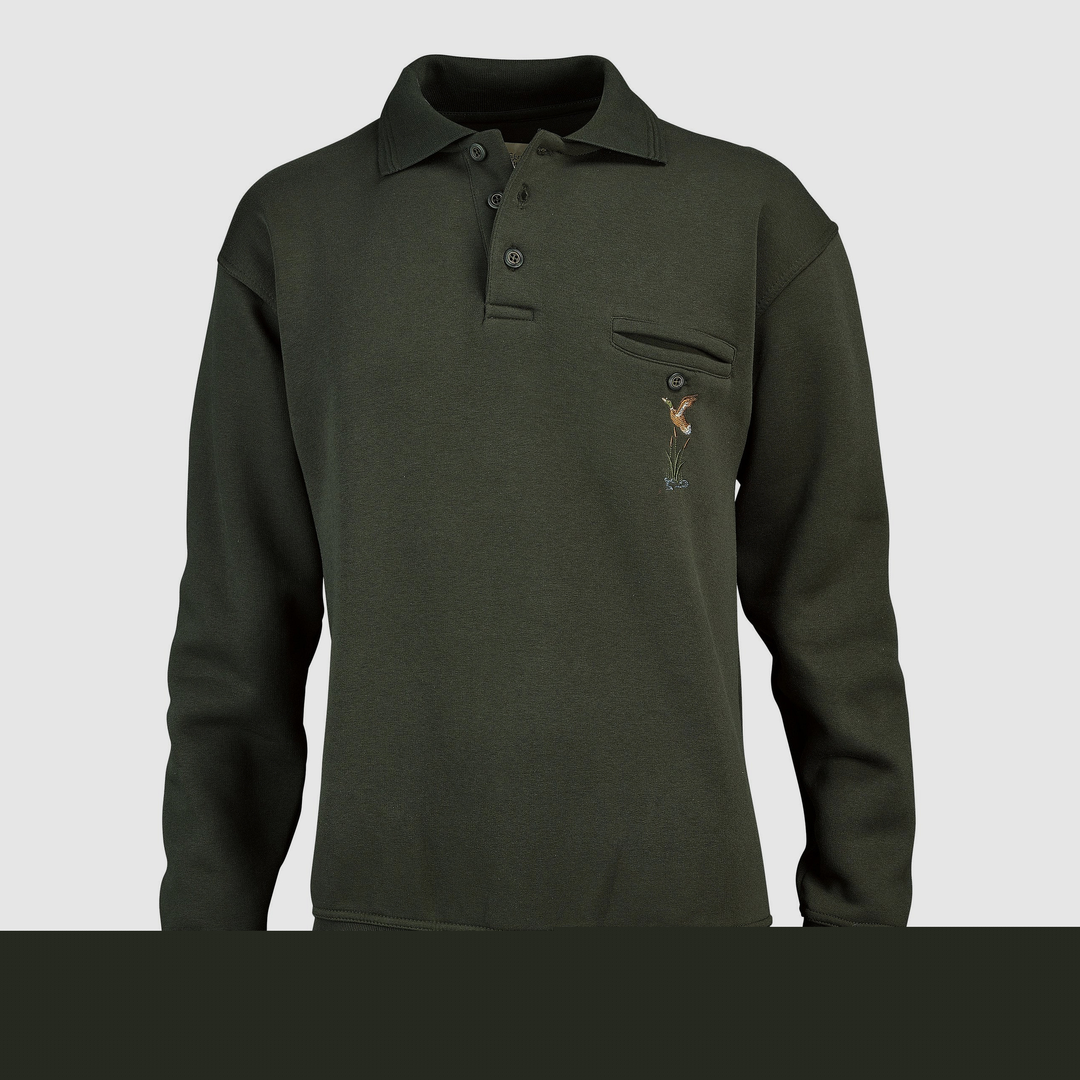 Hubertus Herren-Sweatshirt mit Polokragen