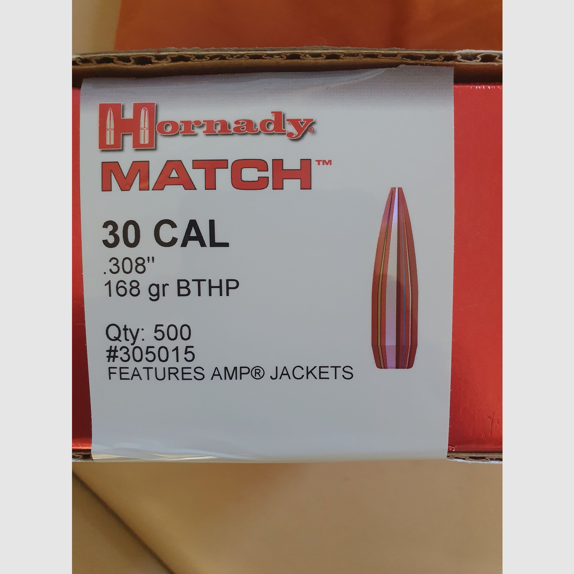 Hornady Match Geschosse .308 168 gr #305015