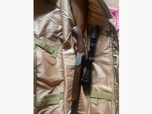 Antonio Zoli De Luxe Bockbüchsflinte 9,3x74R / 12/70 + .222 Einstecklauf + Schmidt & Bender 2,5–10 Top Zustand