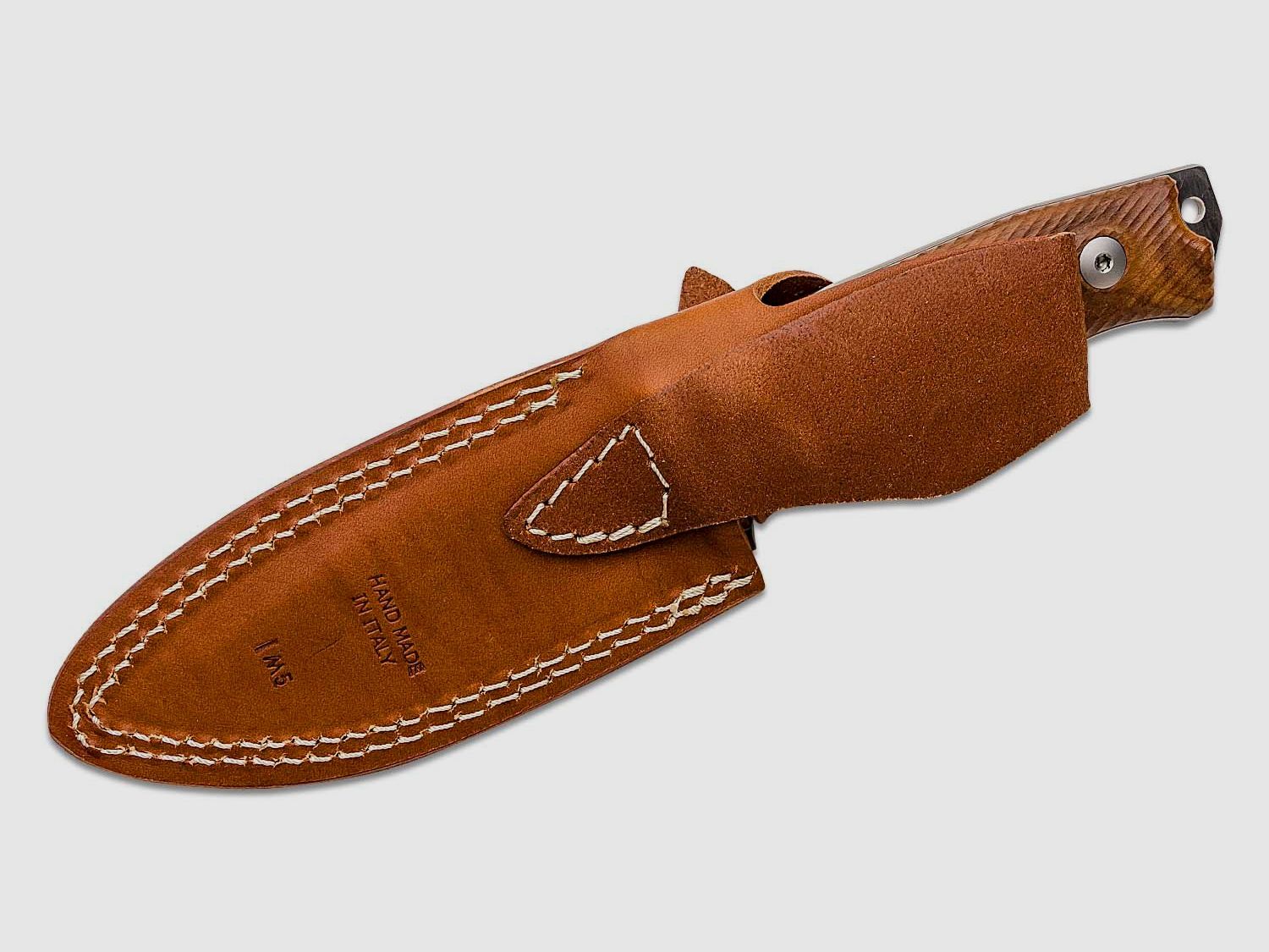 M5 Jagdmesser, Satin Sleipner Glatte Klinge, Santos Holzgriffe, Lederscheide | 97226