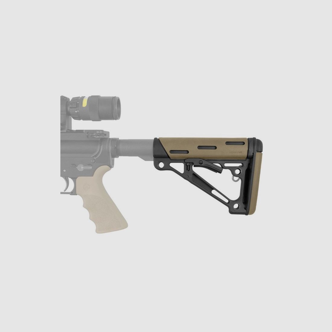 HOGUE COMMERCIAL HOGUE AR-15 OVERMOLDED BUTTSTOCK COLLAPSIBLE COMM FDE RUBBER, image 2 of 3
