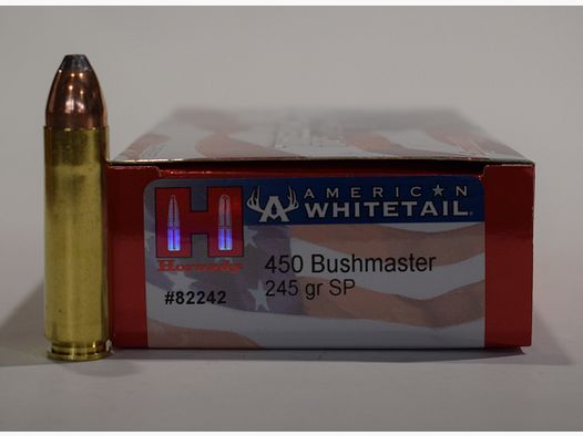 BOX MIT 20 PATRONEN HORNADY 450 Bushmaster 245 gr InterLock American Whitetail 82242