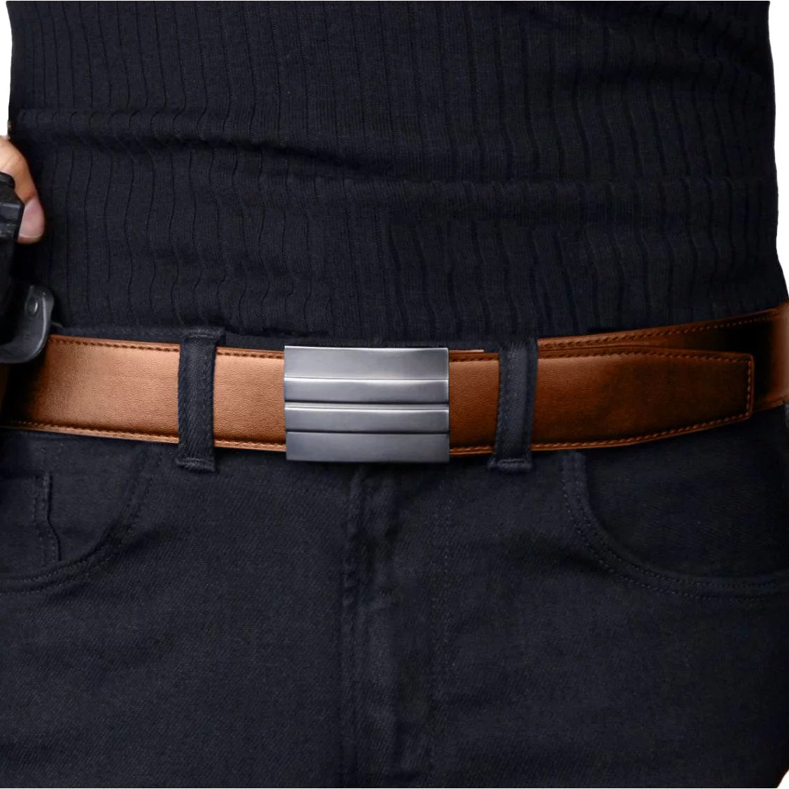KORE Essentials X2 leather belt, light brown, regular (X2GUNTAN), image 4 of 8