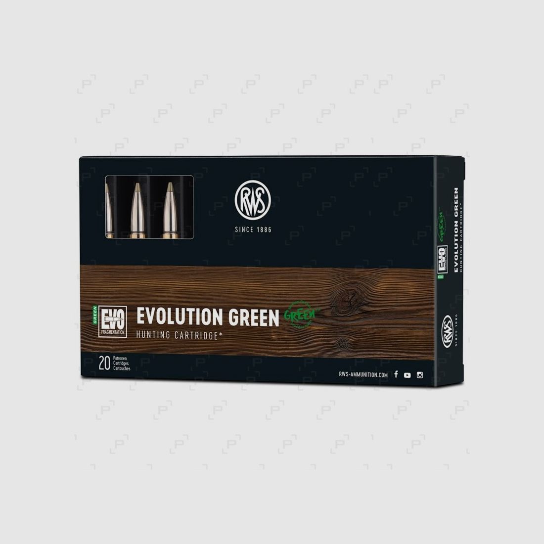 Box mit 20 Patronen für Großwild RWS EVO GREEN Kaliber 6,5 CREEDMOOR - 93 GR (BLEIFREI)