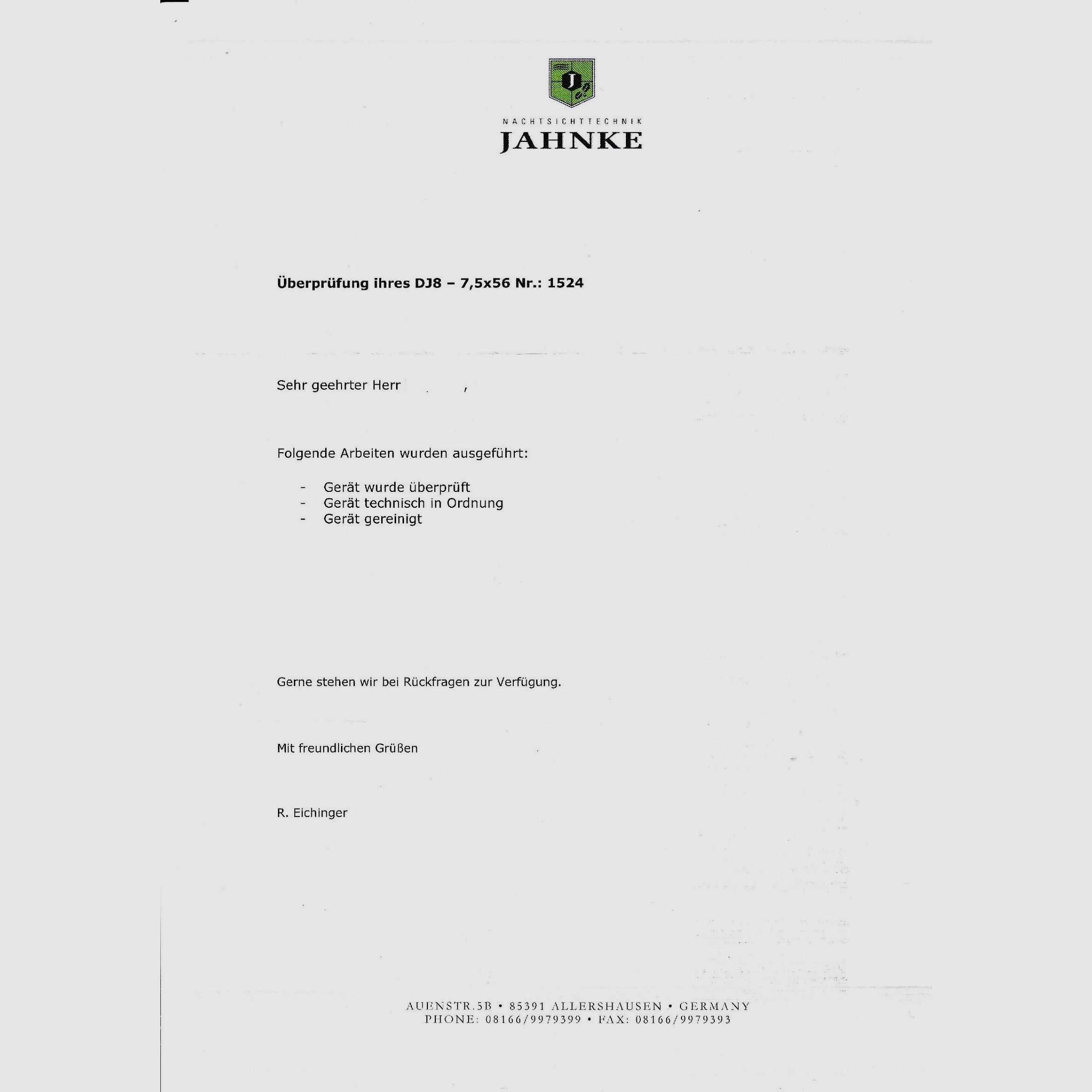 Nachtsichttechnik Jahnke Qualität