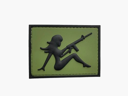 ASMC 3D Patch Fille avec Fusil - Olive