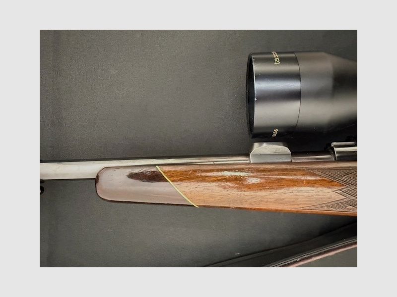 Mauser 66 rifle de caza, rifle de repetición de cerrojo de acción recta, rifle de caza calibre 30-06 en muy buen estado, incl. Tasco Titan 4-12x56 con punto de luz.