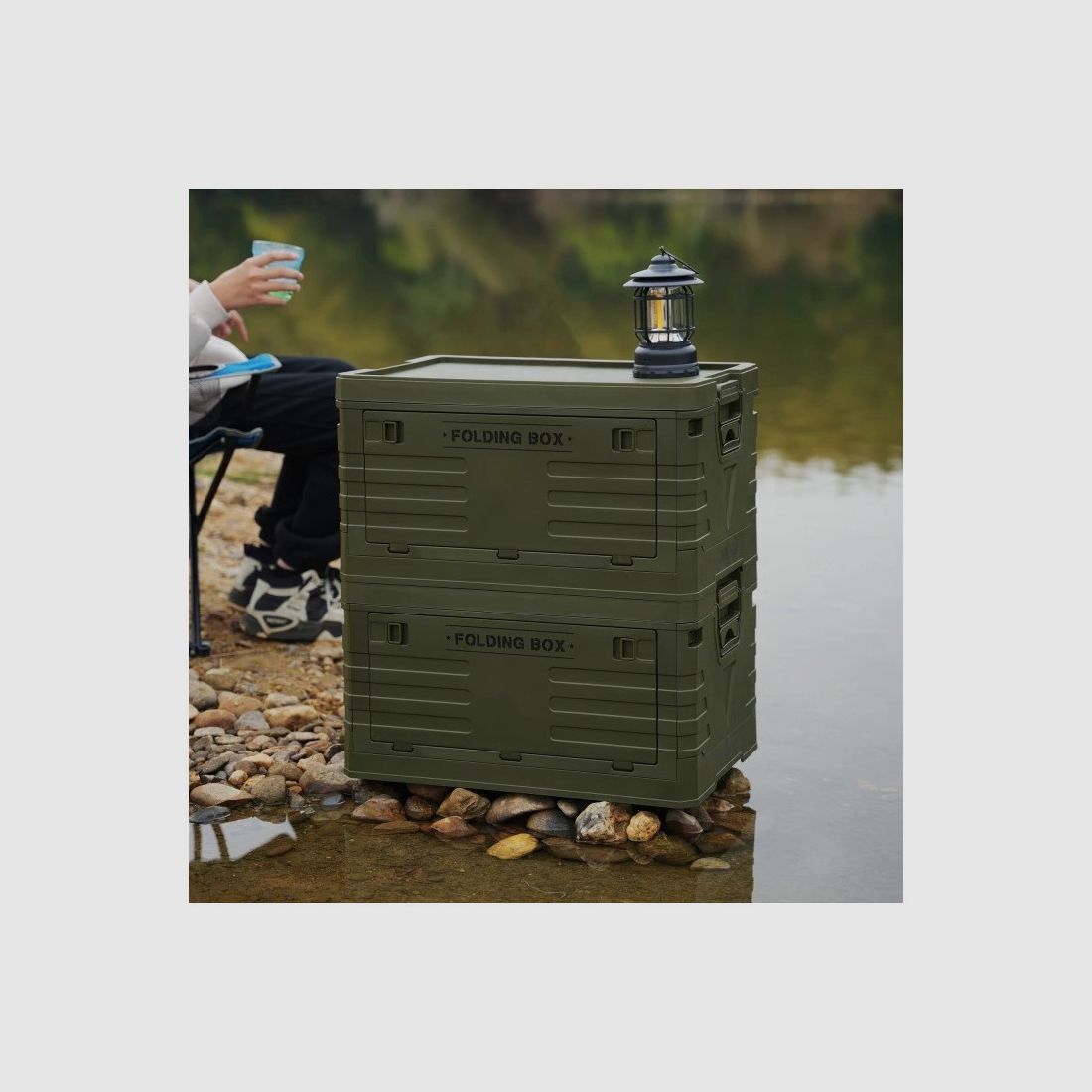 NILS Klappbox mit Deckel 50 l grün, Bild 13 von 14