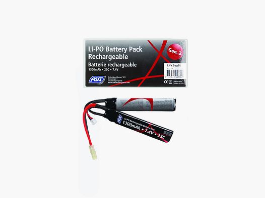 ASG 7,4V 1300 mAh 25C LiPo Akku Double Stick Tamiya