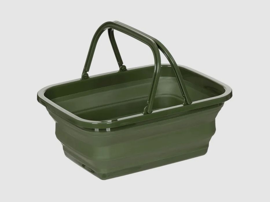 Folding basket with 2 handles - 9 liters - waterproof - Olive